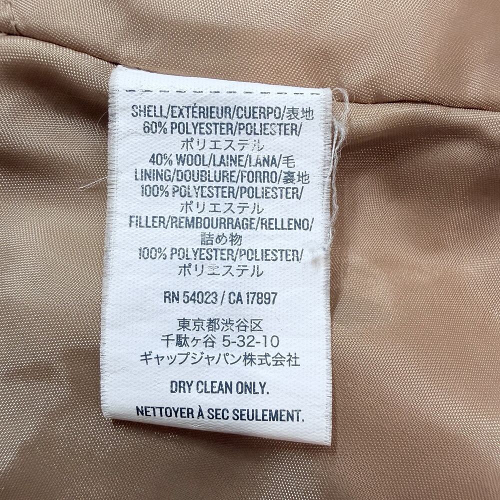 Old Navy Wool Peacoat Girls Tan Double Breasted Hooded Jacket Sz 3T 3A - Picture 5 of 13